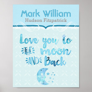 Kärlek till Nordsjön Måne Blue Baby Poster
