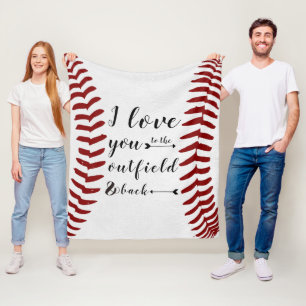 Kärlek till Outfield & Back Baseball Softball Fleecefilt