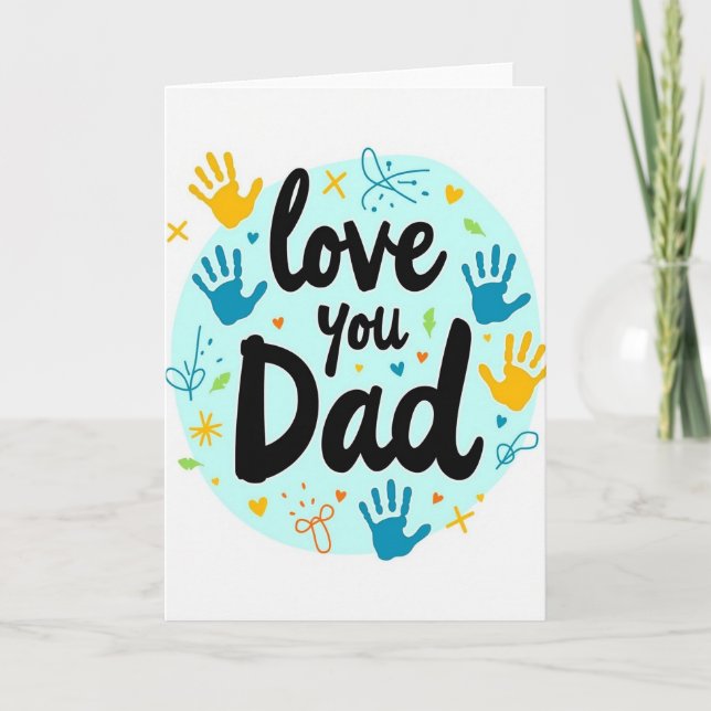 Kärlek till pappa konstkort kort (Framsida)