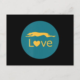 Kärlek till pensionerad tävlingsgreyhound vykort