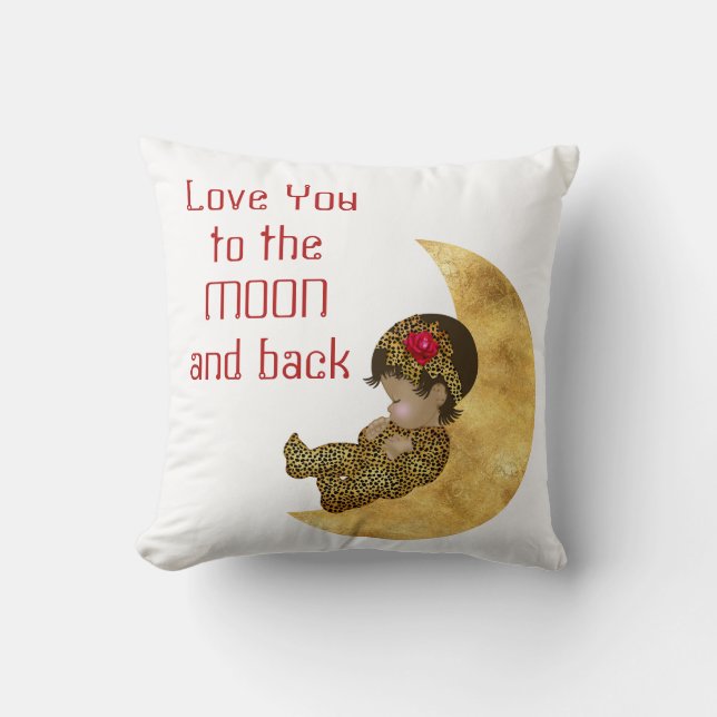 Kärlek till Pillow vid Måne och Baby Kudde (Framsida)