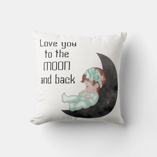 Kärlek till Pillow vid Måne och Baby Kudde (Framsida)