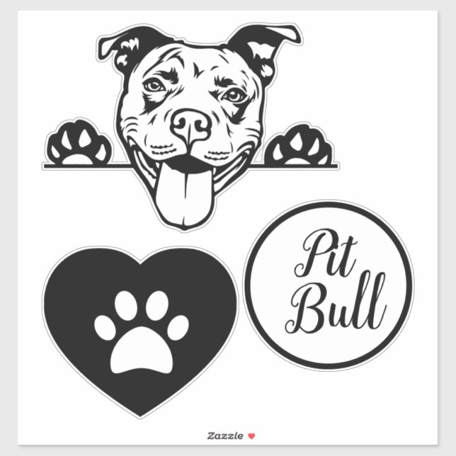 Kärlek till Pitbull Klistermärken (Ark)