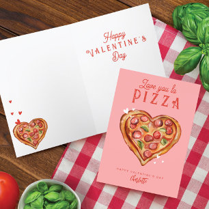 Kärlek till Pizza Roligt Pizza Älskare Alla hjärta Helgkort