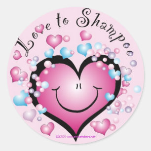 KÄRLEK till Shampoo©StyleStickers™ Runt Klistermärke