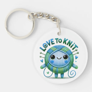 Kärlek till Sticka, citat, Cute Blue Grönt Boll, G
