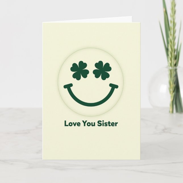 Kärlek till syster Shamrock-kort Kort (Framsida)