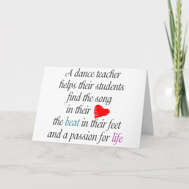 Kärlek till Teach Dance Notecard(s) Kort (Framsida)