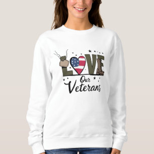 Kärlek till vår veteraner dag Stolt militär vetera T Shirt