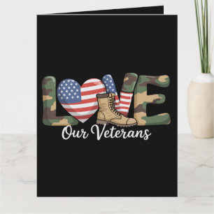 Kärlek till vår veterans dag stolt amerikansk mili kort