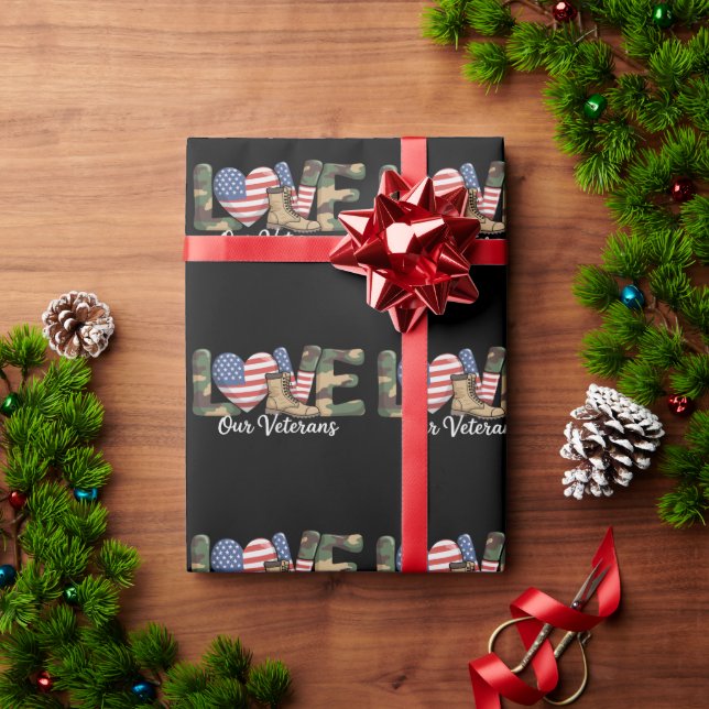 Kärlek till vår veterans dag stolt amerikansk mili presentpapper (Julgåva)
