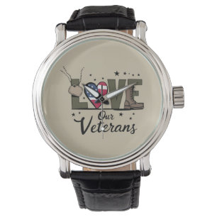 Kärlek till våra veteraner dag Stolt militärvetera Armbandsur