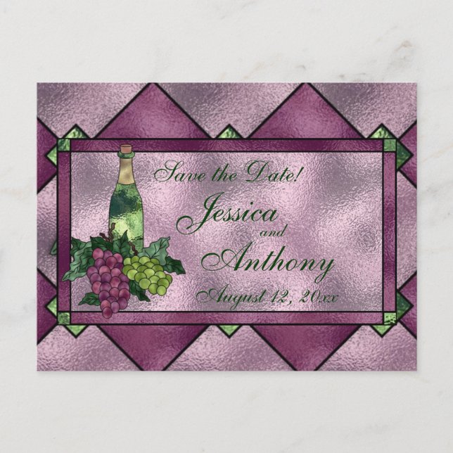 Kärlek till vin Spara datumet Meddelande Vykort (Framsida)