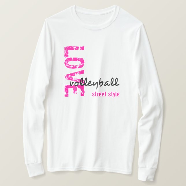 Kärlek till volleyboll Street Style T-shirt (Design framsida)
