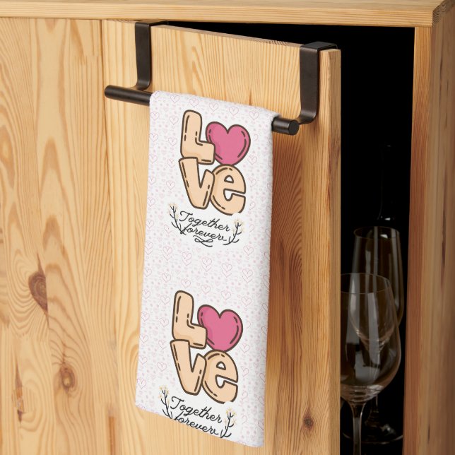 kärlek tillsammans, för alltid citat kökshandduk (Thirds Fold)