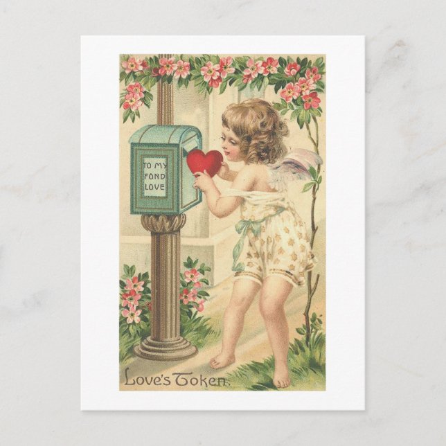 Kärlek Token Heart Delivery Vykort (Framsida)