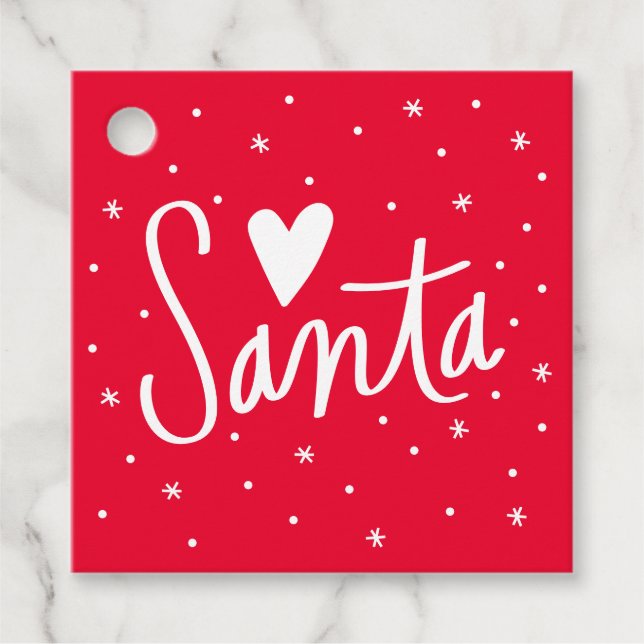 Kärlek Tomte  Gåvor Etiketter (Framsida)
