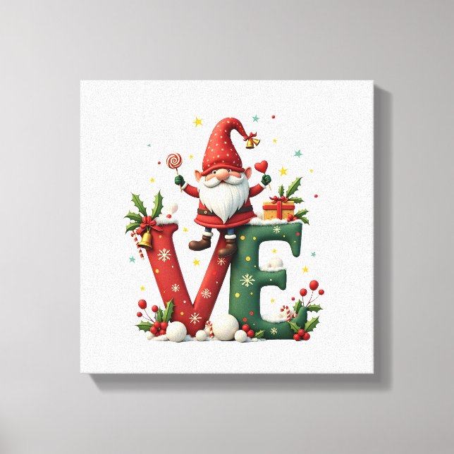 KÄRLEK Tomte jul Canvastryck (Framsida)