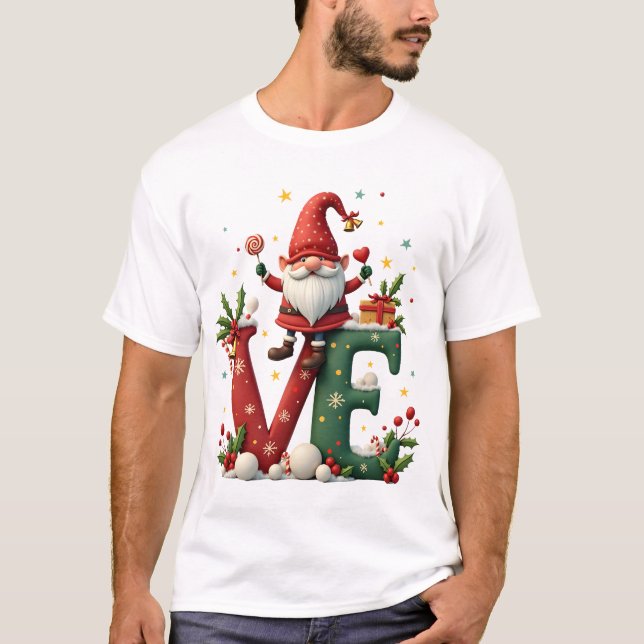 KÄRLEK Tomte jul T Shirt (Framsida)