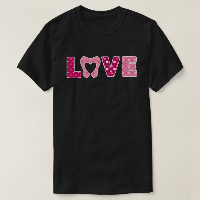 KÄRLEK Tooth Heart Tandvård Dentist Valentine's da T Shirt (Design framsida)