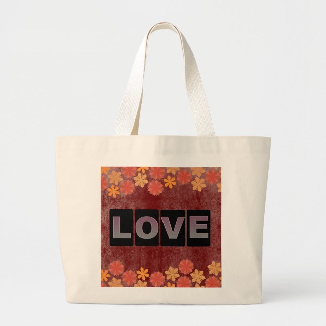 Kärlek Tote Bag Jumbo Tygkasse (Framsidan)
