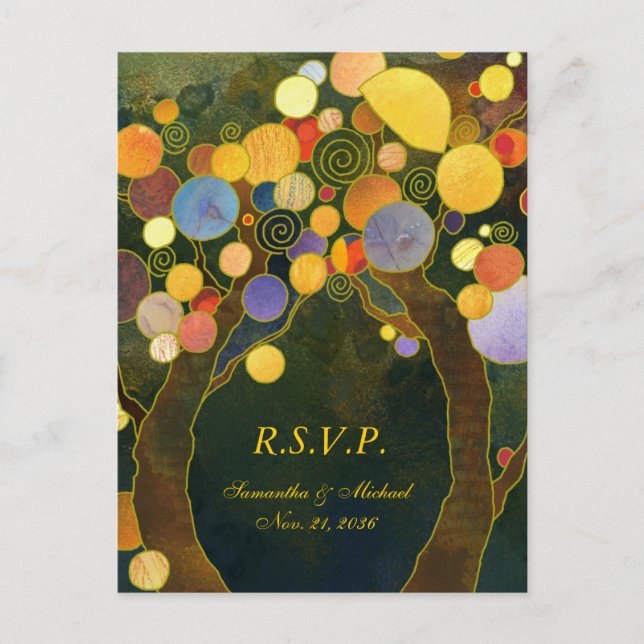 Kärlek Träd Bröllop Menu Choice OSA Inbjudan Vykort (Framsida)