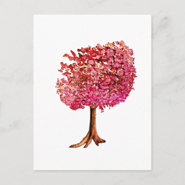 Kärlek Träd Cherry Blommar Vykort (Framsida)