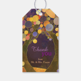 Kärlek Träd Lila Bröllop Tack Presentetikett