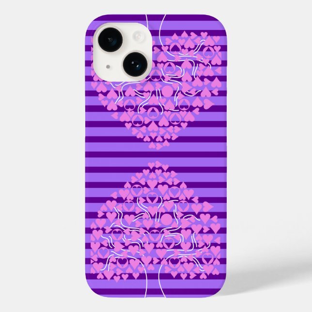 Kärlek Träd Lila Heart iphone case (Baksida)