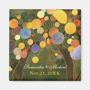 Kärlek Träd Oliv grönt Bröllop spara datum Magnet