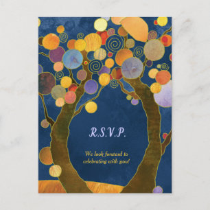 Kärlek Träd Royal Blue Bröllop OSA Inbjudan Vykort
