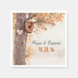 Kärlek Träd Rustic Fall Wedding Pappersservett