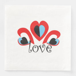 kärlek, traditionell ventilinröd ärtmask pappersservett