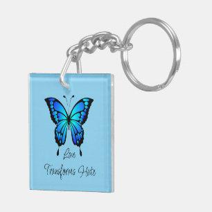 Kärlek transformerar Hate Butterfly Acrylic Keycha