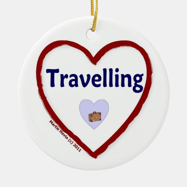 Kärlek Traveling Julgransprydnad Keramik (Framsidan)