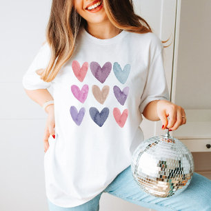 Kärlek-Trendiget med minimalistiskt vattenfärgshea T Shirt