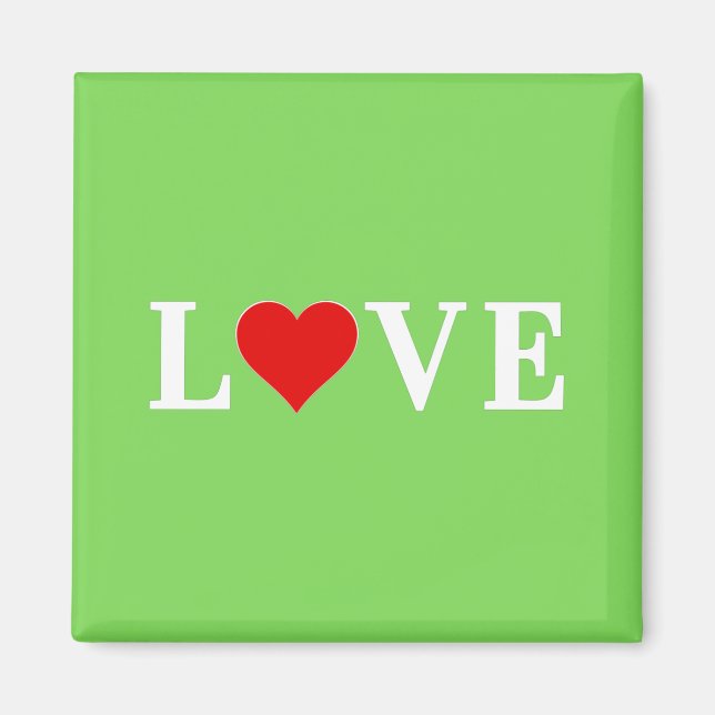 KÄRLEK Trending Lime Green Modern Elegant Magnet (Framsidan)