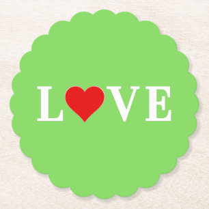 KÄRLEK Trending Lime Green Modern Elegant Underlägg Papper