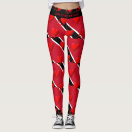 KÄRLEK TRINIDAD Red Hearts SPRINGA DIN TÄVLING Anp Leggings