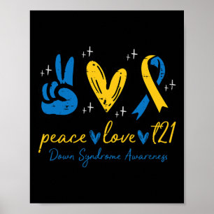 Kärlek Trisomy 21 Down Syndrome Awareness Women Ma Poster