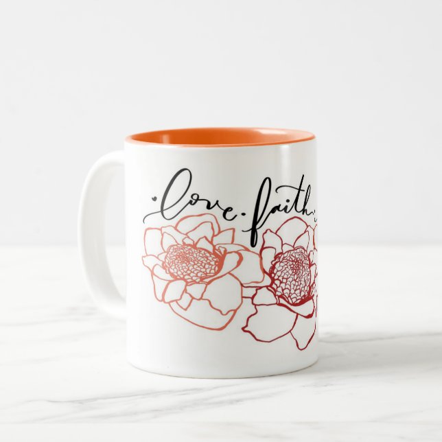 Kärlek Tro Aloha Fackel Ginger Mugg (Framsida vänster)