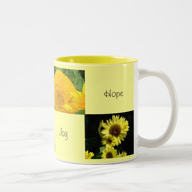 Kärlek Tro Glädje Hopp Muggar Gula Solrosor (Höger)