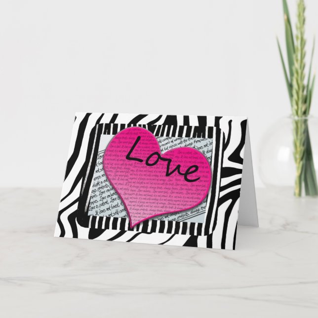 Kärlek Tro, Uthärdar- 1 Korintierbrevet 13 Hjärtan Helgkort (Framsida)