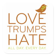 Kärlek Trumpar Hate Sticker