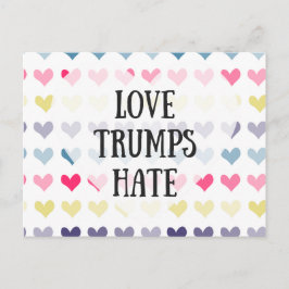 Kärlek trumper hat. vykort