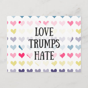 Kärlek trumper hat. vykort