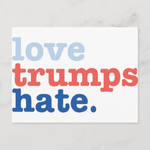 kärlek trumps hat vykort