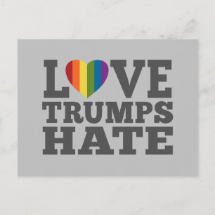 Kärlek Trumps Hate - Anti Donald Trump Vykort
