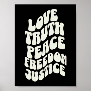 Kärlek Truth Peace Freedom Justice Coola Design Poster