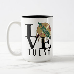 KÄRLEK Tulsa Oklahoma15oz Två-Tonad Mugg